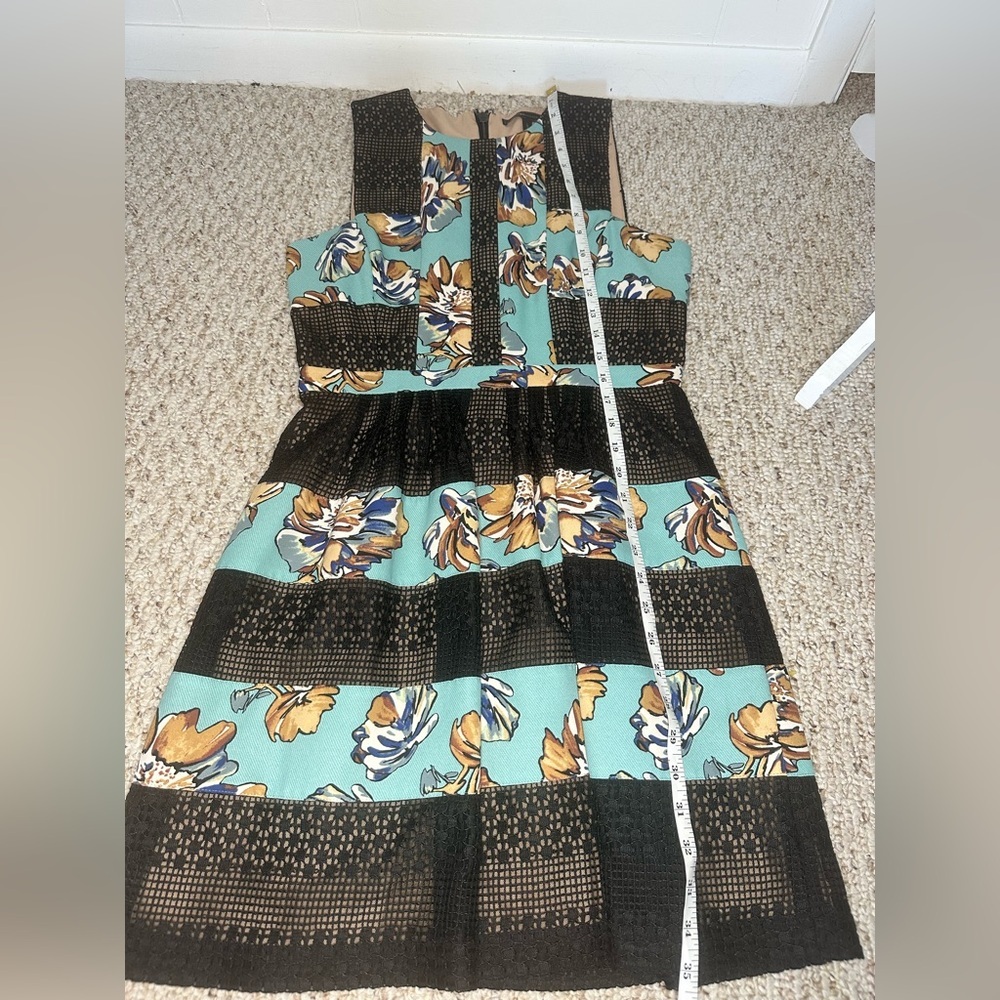 BCBGMaxAzria Black and light blue Lace Dress size size 6 - Picture 3 of 11